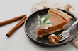 Cannabis Pumpkin Pie. Deliciously moist pumpkin infused with marijuana makes a tasty fall dessert.