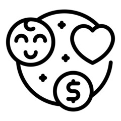 Sticker - Child support icon outline vector. Family care. Love help
