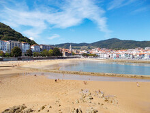 Port And Beach Of The Municipality Of Lekeitio-Lequeitio, In The Basque Country, North Of Spain. Located Next To The Cantabrian Sea. Europe. Horizontal Photography.