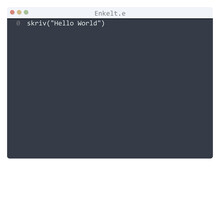 Enkelt Language Hello World Program Sample In Editor Window