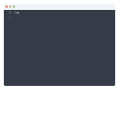 H🌍 language Hello World program sample in editor window