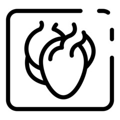 Wall Mural - Heart image icon outline vector. Medical cardiology. Human cardiac