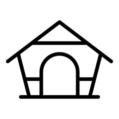 Poster - Dog house icon outline vector. Puppy home. Animal kennel