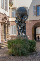 Wall Mural - Colmar, France - 09 06 2021: Bartholdi museum. Bronze statue of the great supporters of the world by Bartholdi