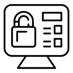 Wall Mural - Digital privacy icon outline vector. Safety lock. Secure internet