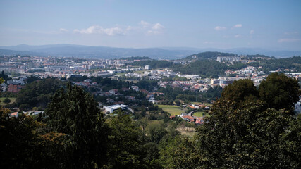 Poster - Top view of Braga city, from the hill of Bom Jesus do Monte, Portugal.