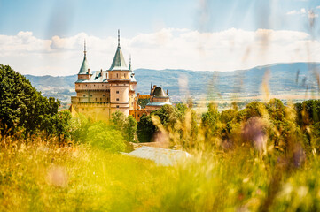 Wall Mural - Bojnice medieval castle, UNESCO heritage in Slovakia. Slovakia landscape. Travel concept. Romantic castle.