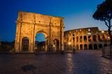 Fototapeta Boho - The Colloseo at night, Rome the city of the Roman Empire