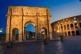Fototapeta Boho - The Colloseo at night, Rome the city of the Roman Empire