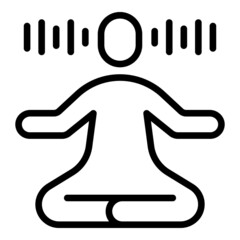 Wall Mural - Human meditate icon outline vector. Yoga relax. Healthy mind