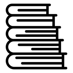 Canvas Print - Books stack icon outline vector. Pile textbook. School library