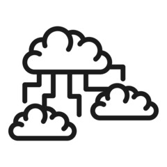 Wall Mural - Storage memory cloud icon outline vector. Data server. External database