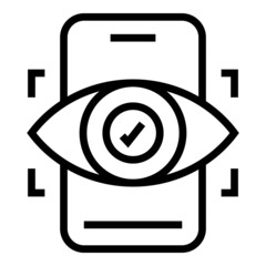 Sticker - Eye recognition icon outline vector. Scan identity. Biometric id