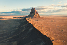 Shiprock Aerial Sunset Volcano New Mexico