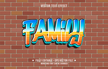 Wall Mural - Editable text effect gradient color street graffiti wall style for digital and print media font effect template
