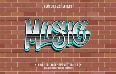 Wall Mural - editable text effect gradient color street graffiti wall style for digital and print media font effe