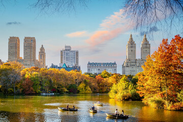 Central Park in autumn  in midtown Manhattan New York City