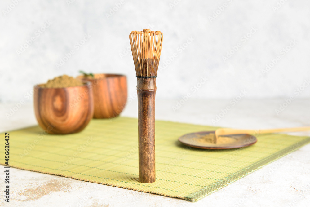 Bamboo chasen on light background