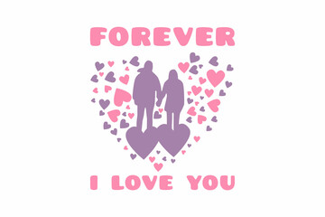 Wall Mural - Forever love,mockup cute merchandise mockup