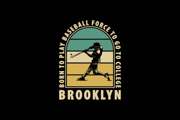 Wall Mural - .Baseball, design silhouette retro style