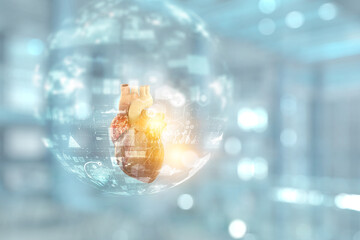 Wall Mural - moderm medicine. cardiology . mixed media
