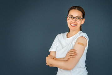 Wall Mural - Young woman after vaccination