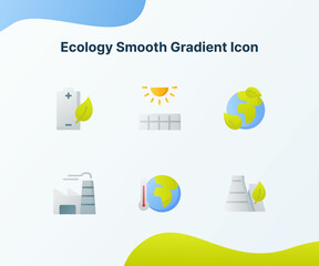 Wall Mural - ecology flat icon collection package white isolated background with modern flat cartoon style