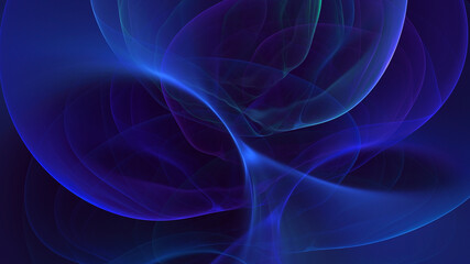 Wall Mural - 3D rendering abstract blue technology fractal background