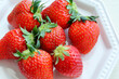 Close-up of strawberries on a white plate