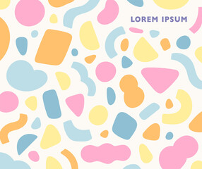 Wall Mural - the soft shapes form a pattern freely. simple pattern design template.