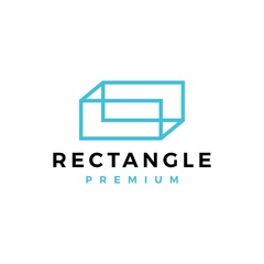 Canvas Print - rectangle 3d perspective logo vector icon illustration