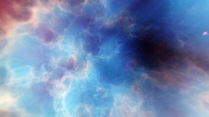 Poster - red-violet nebula in outer space, horsehead nebula, unusual colorful nebula in a distant galaxy, red nebula 3d render	