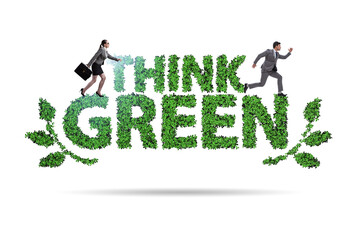 Poster - Businessman in think green concept