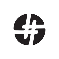 Poster - Hashtag symbol icon logo design