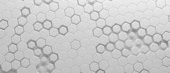 Canvas Print - Light Abstract Geometric hexagons background.