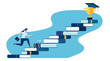 © bizvector - Education, study. Steps to knowledge. Vector illustration