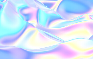 Leinwandbilder - Abstract geometric crystal background, iridescent texture, liquid. 3d render. 