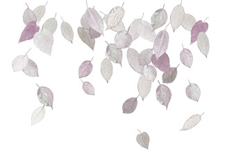 Wall Mural - Top view flat lay autumn composition with stylized fall leaves.