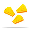 Pineapple chunks vector isolated illustration