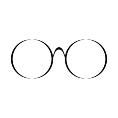 Round shape glasses vector icon. Isolated clipart on white background.