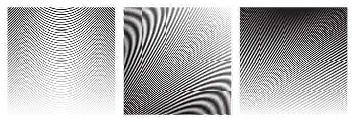 Wall Mural - set of wave oblique smooth lines pattern in vector