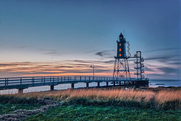 Canvas Print - Der Leuchtturm Obereversand in Dorum-Neufeld an der Wurster Nordseeküste.