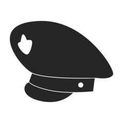 Sticker - Military cap vector icon.Black vector icon isolated on white background military cap.