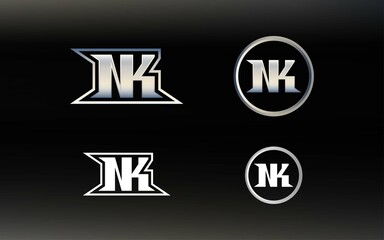 Initials NK logo with a bright color is suitable for E sports teams and others