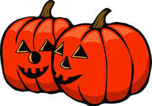 Pair Of Jack O Lantern Pumpkins | Halloween Design