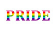 Pride LGBT+ inscription, lesbian, gay, bisexual, transgender