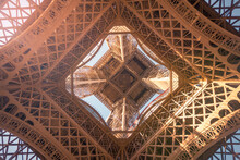 Eiffel Tower With Geometrical Ornament In City