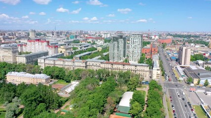 Wall Mural - City view from the bird's eye view, summer time