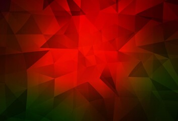 Dark Green, Red vector abstract mosaic pattern.