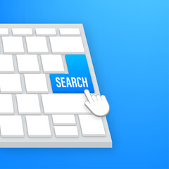 Wall Mural - search button on keaboard. web banner. arrow, cursor icon. arrow vector icon. hand click. vector sto